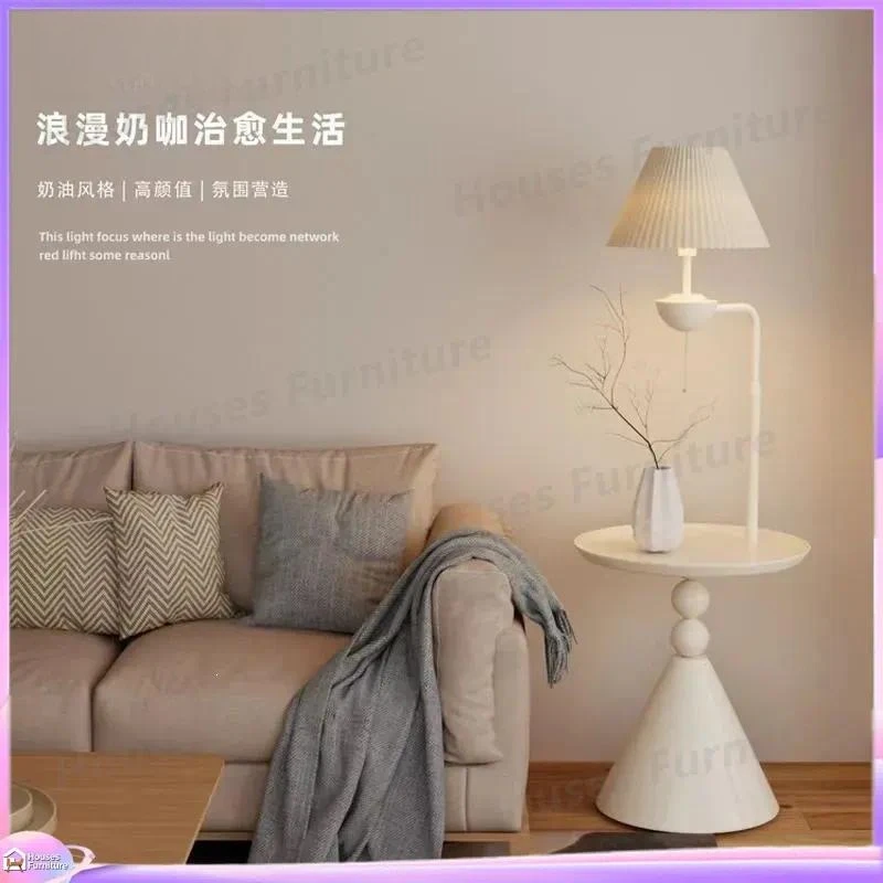 For Floor Lamp with Shelf and Tea Tray Integrated Bedside Table Living Room Sofa Side End Table Modern Atmosphere Desk Light