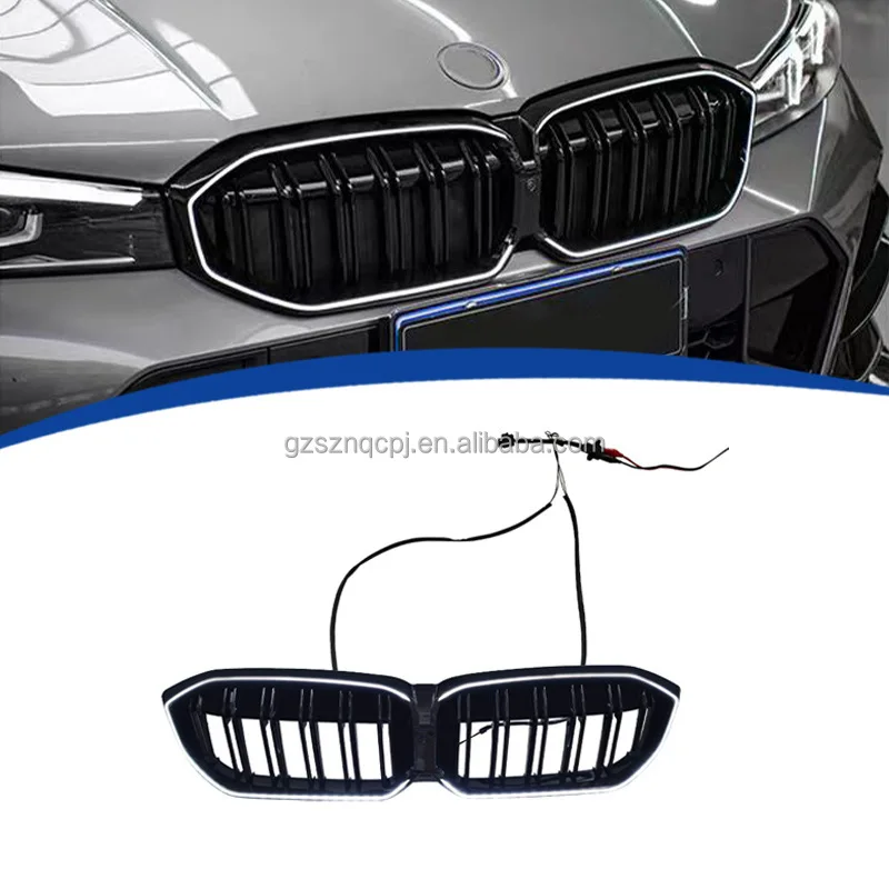 LED ライトグリルフロントグロスブラックボディキット for3 シリーズ G20 2023-2024 フェイスリフトアップグレード自動車外装カーアクセサリー
