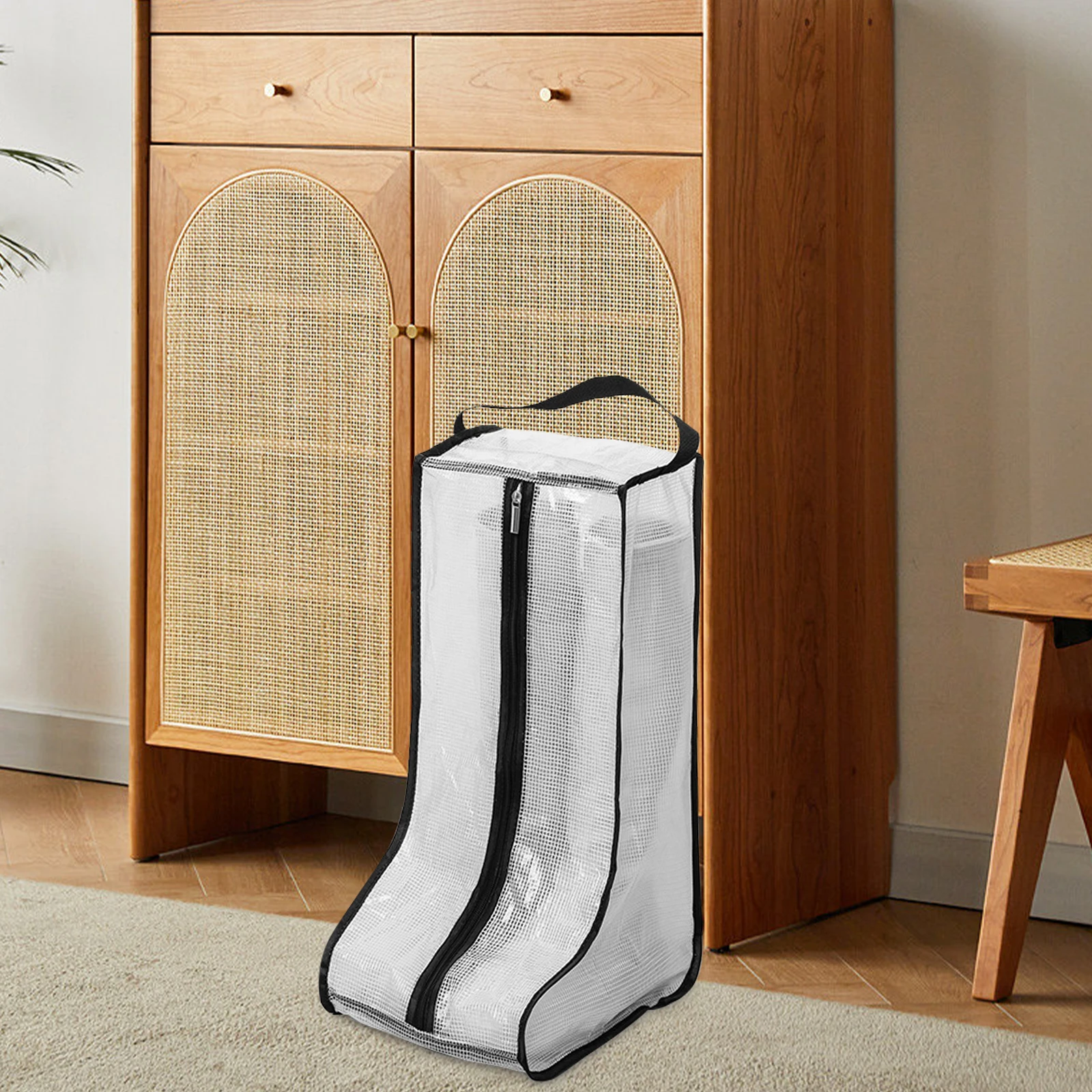 

Durable Transparent Boots Storage Pouch Zippered Shoe Bag Organizer For Wardrobe Travel Boots Bag Multifunctional Handbag