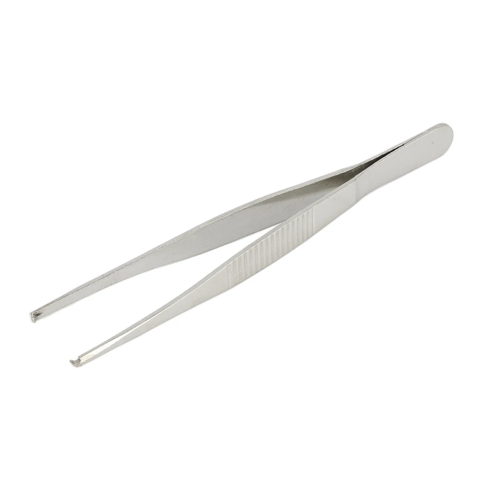 1 Pcs Toothed Tweezers Best Price Silver Stainless Steel Toothed Tweezers 125mm / 5Inch Brand New High Quality