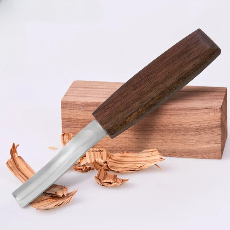 Flat Handle Wave Shovel Wood Carving Curved Shovel Woodworking Chisel Sculpture Flower Cutting Wood Chisel Hand Carving Knife 