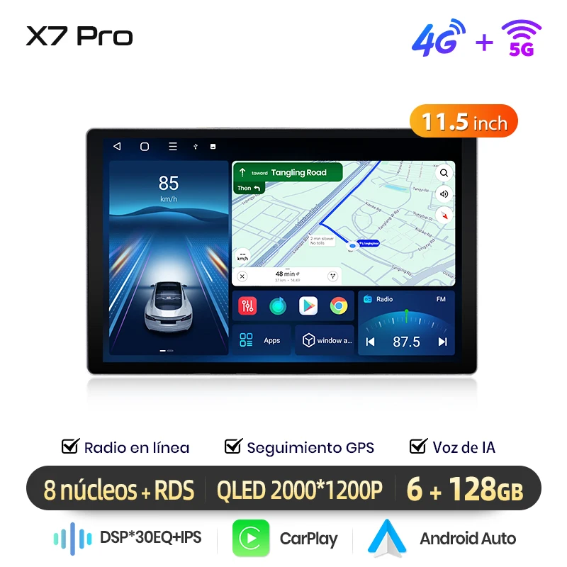 Junsun Radio Voz AI para Seat Leon MK3 2012 2013-2020 CarPlay inal Privatbrico Android Auto autoradio 2DIN con Bluetooth DAB + GPS RDS