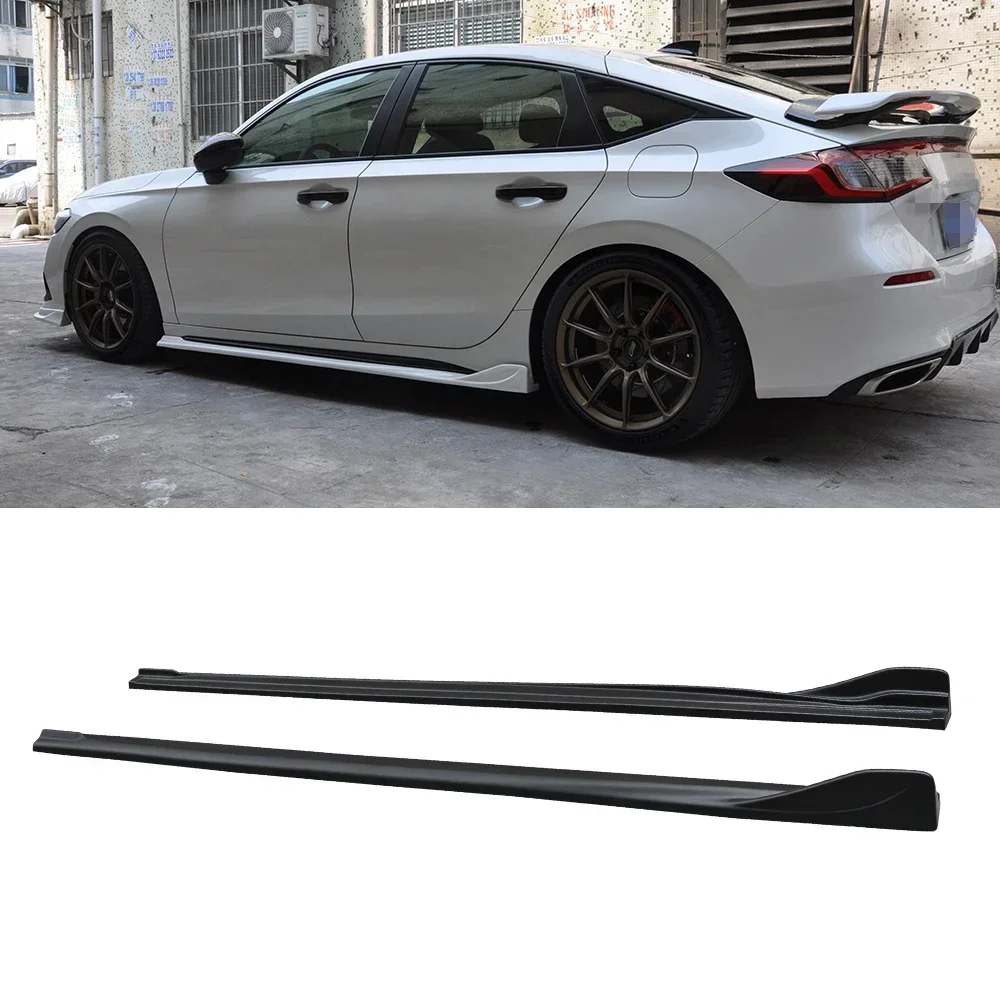 ABS Material  Style Side Skirts  Extensions Lip Chin Spoiler Splitter For Honda Civic 11TH FL1 Auto Tuning