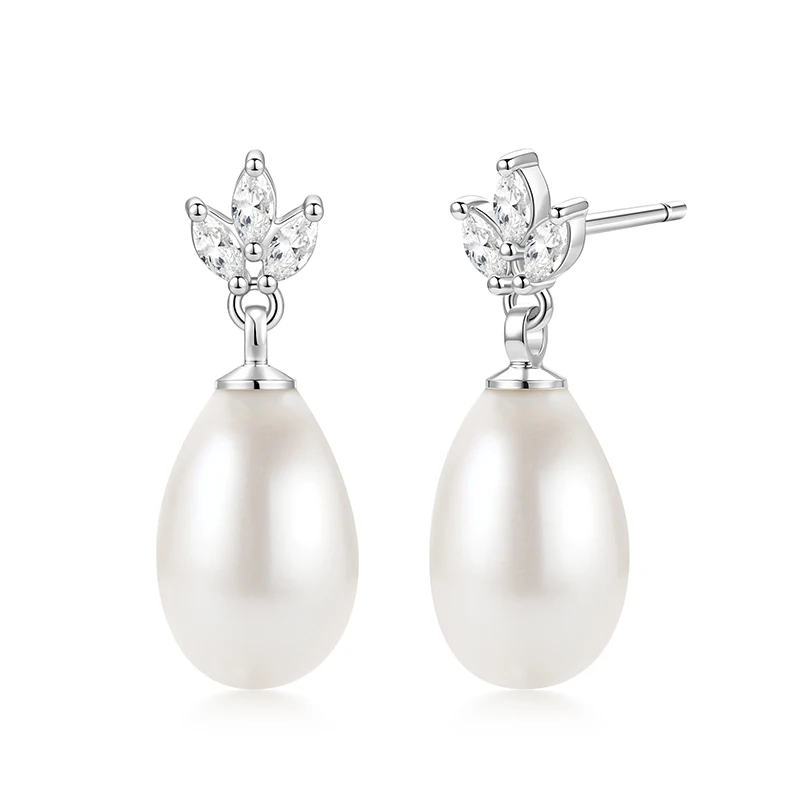 Oxtao Leaf & Pearl-Detail Drop Earrings — product information 11