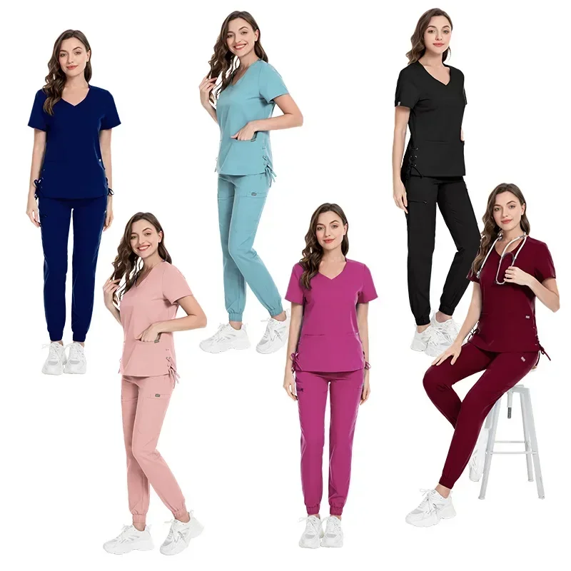 Uniforme médico de Hospital para mujer, conjunto de marca con patrón médico, uniformes médicos de diseñador, clínica Dental, Spa de belleza