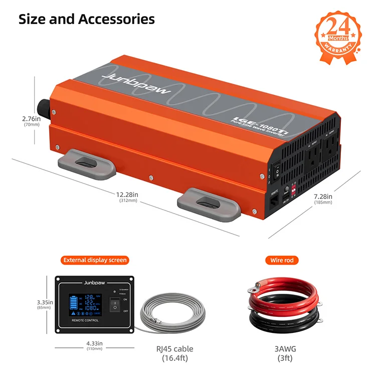 

Pure Sine Wave Car Inverter 1kw/2kw/3kw 12V/24V/48V to 100V/110V/120V DC/AC Solar Power Inverter Generator