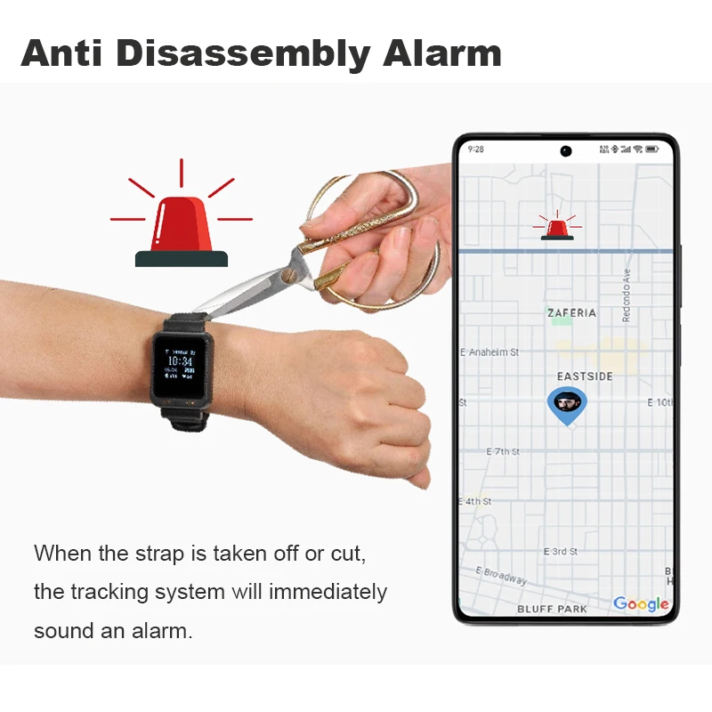New Arrival Tamper Proof GPS Positioning Electronic Fence Monitoring With Temperature Measurement GPS Bracelet Offenders