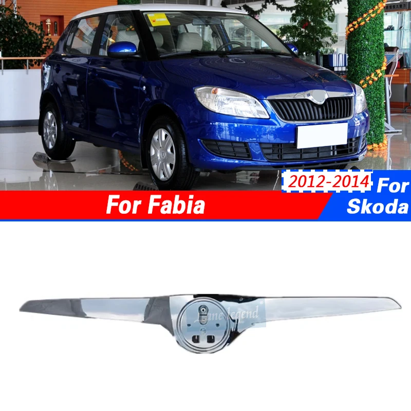 The trim 1 pcs for Skoda Fabia 2012 2013 2014 Chrome Front Centre Grill Grille Cover Trim Car Accessories Tools