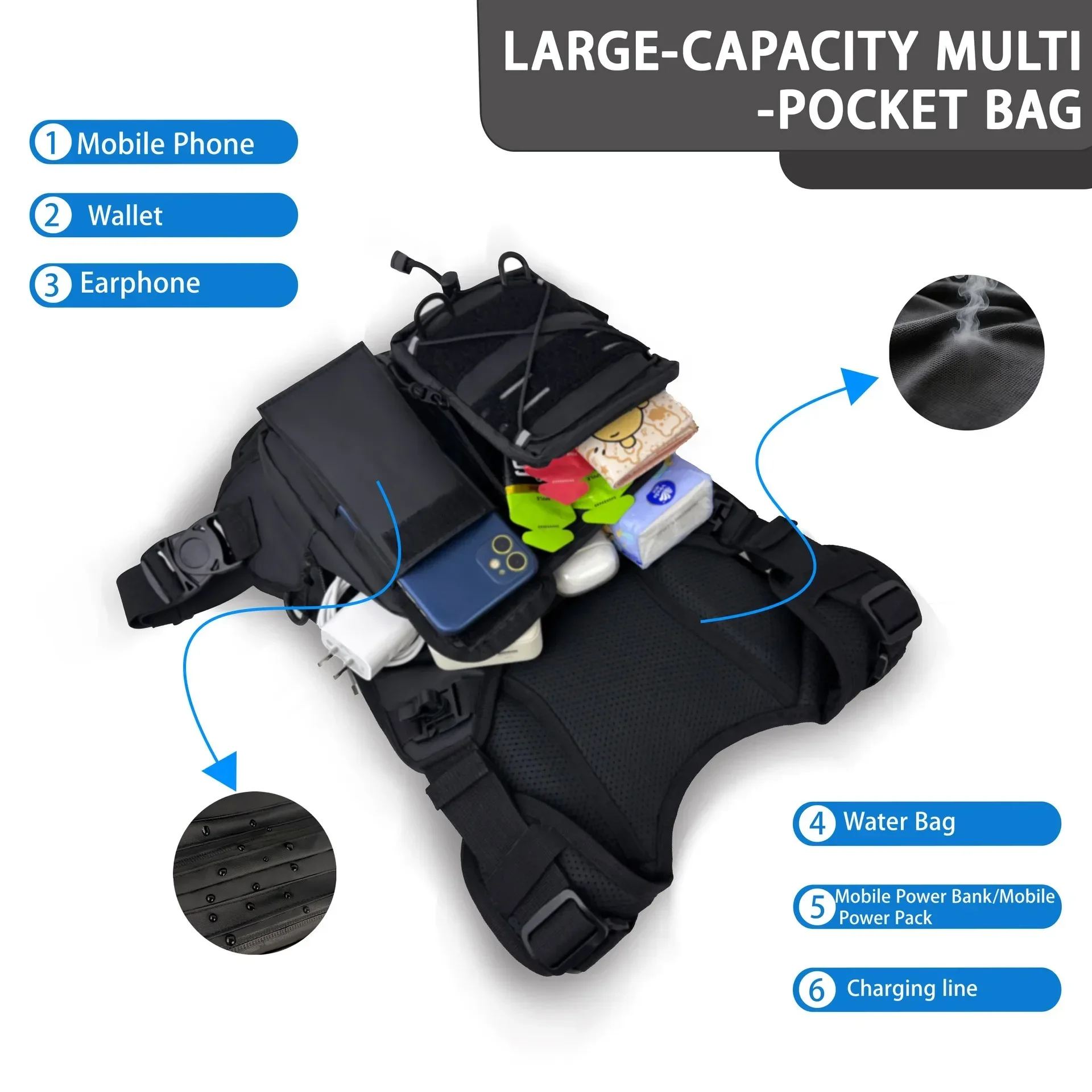 2L water bladder hydration system