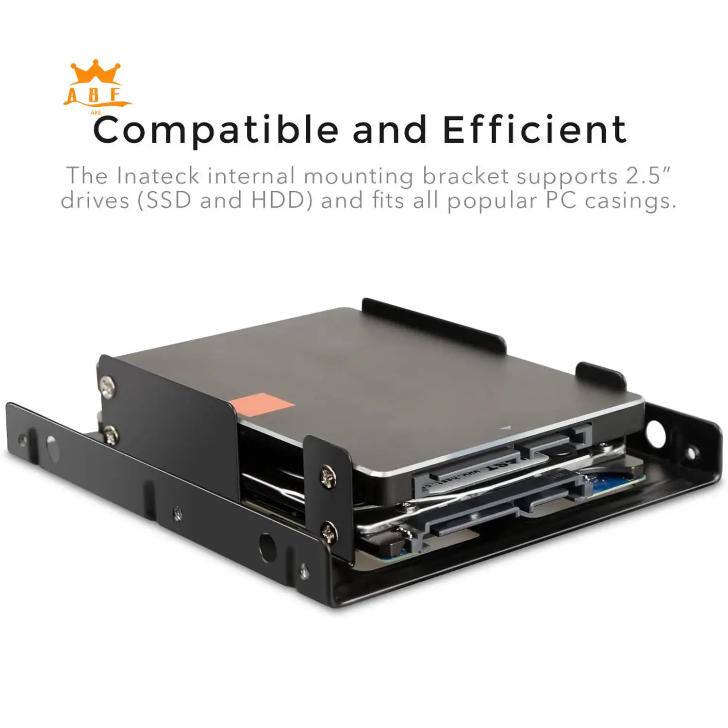 A08E-2 Bay 2.5 To 3.5 Inch External HDD SSD Metal Mounting Kit Hard Drive Adapter Bracket With SATA Data Power Cables &Screws