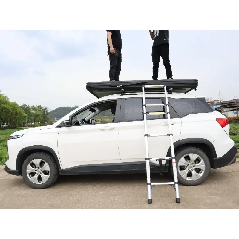 Camping aluminum alloy hard shell ultra-thin high-strength quick-opening automatic hydraulic roof tent
