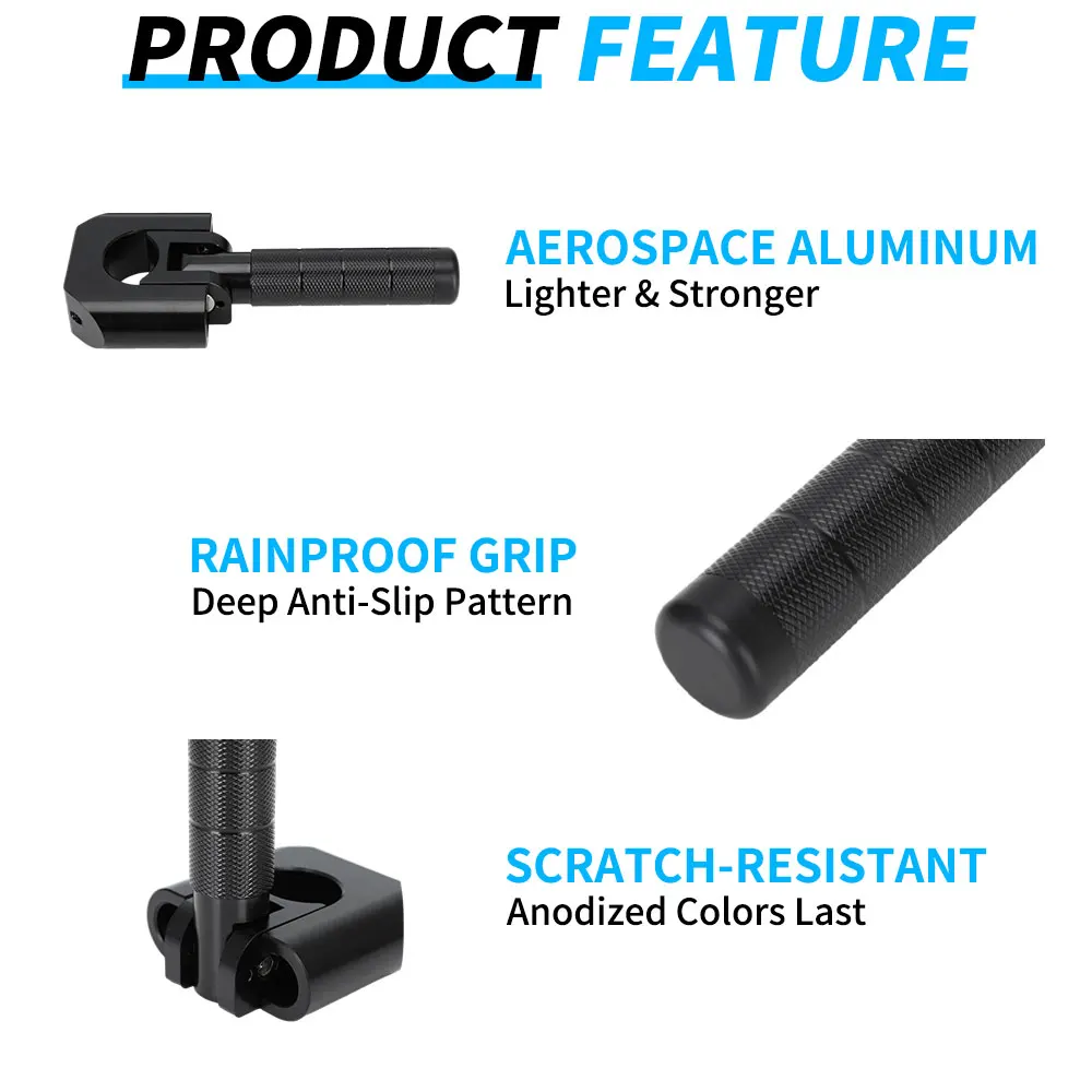 Pedal de descanso para barra de colisão de aventura, 7/8 "-1.25", para klr650 dr650 xr650l tenere 700 v-storm adv dirt bike dual sport