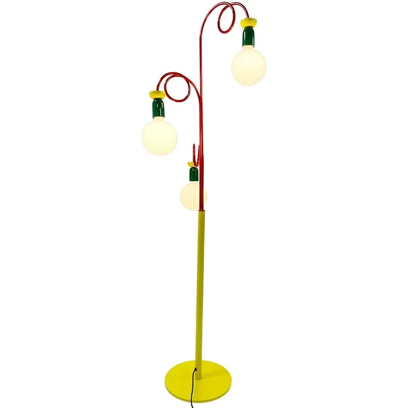 

Living room floor lamp, cartoon color medieval bedroom lamp