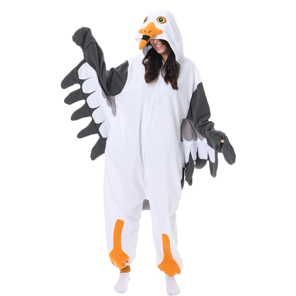 ELEIMOS-هالوين Onesie للرجال والنساء ، Seagull ، بيجامة Kigurumis الحيوانية ، بيجامة الكرتون ، ملابس منزلية ، زي تأثيري ، الكبار