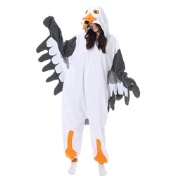 Eleismos-男性と女性のためのハロウィーンのonesie、seagull、動物のクigurumis pyartile、漫画のパジャマ、ホームウェア、コスプレコスチューム、大人