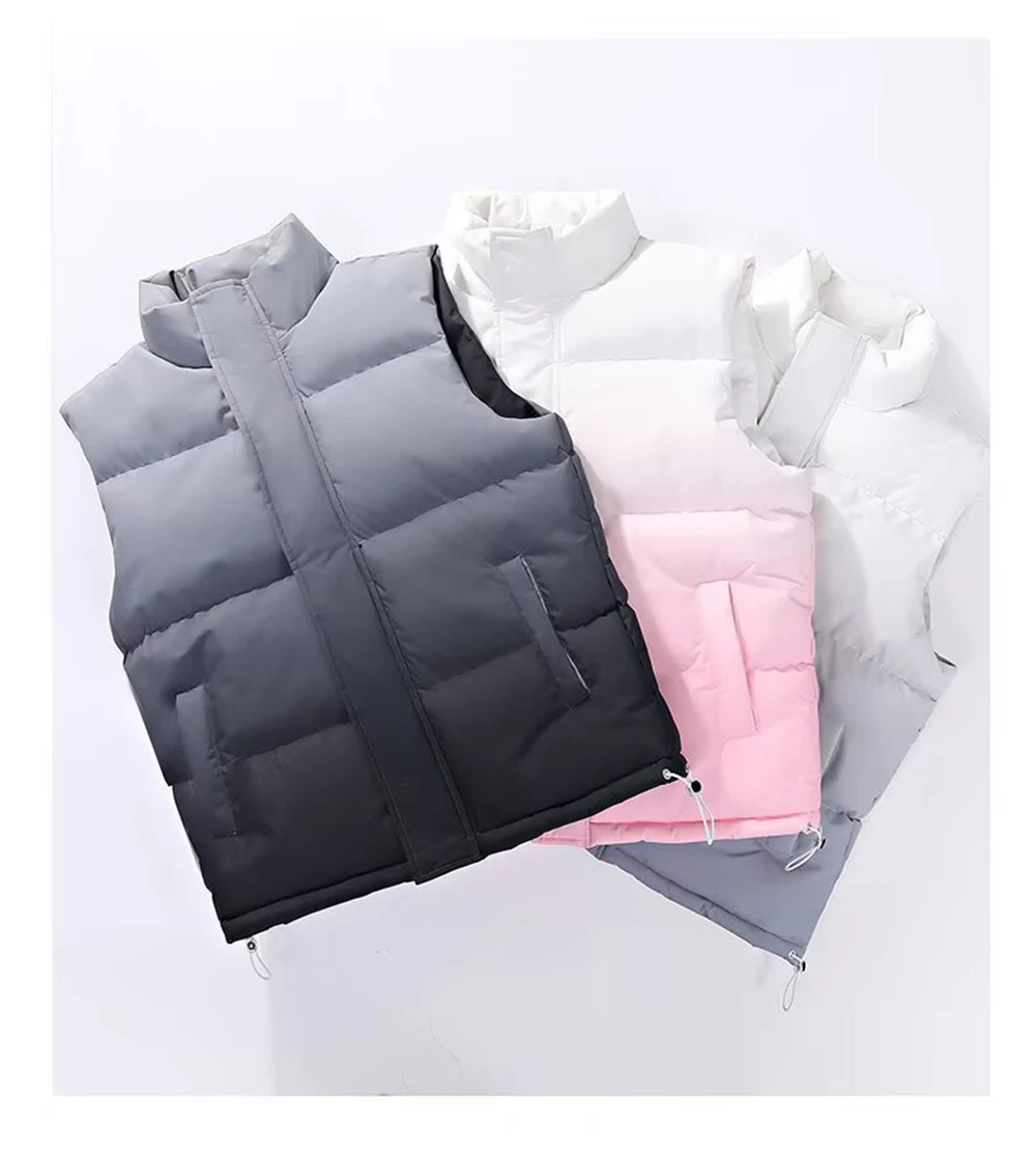 

Zipper Vest Men's Autumn Winter Warm Hollow Out Stylish Trendy Versatile Warmth Insulated Sleeveless Jacket Cotton Outerwear