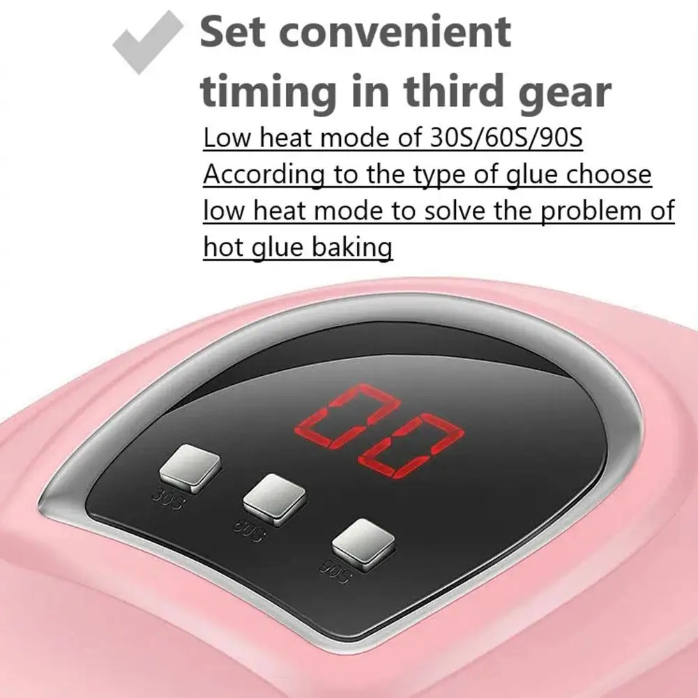 Sèche-ongles avec câble USB, lampe UV LED, lampe à usage domestique pour sécher le vernis, 18 sources touristiques, 54W