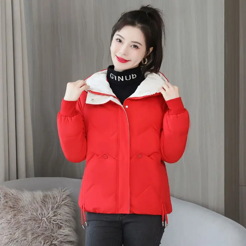 2025 Winter New Women's Short Cotton Coat with Down Filling Stylish Loose Outdoor Jacket for Cold Weather