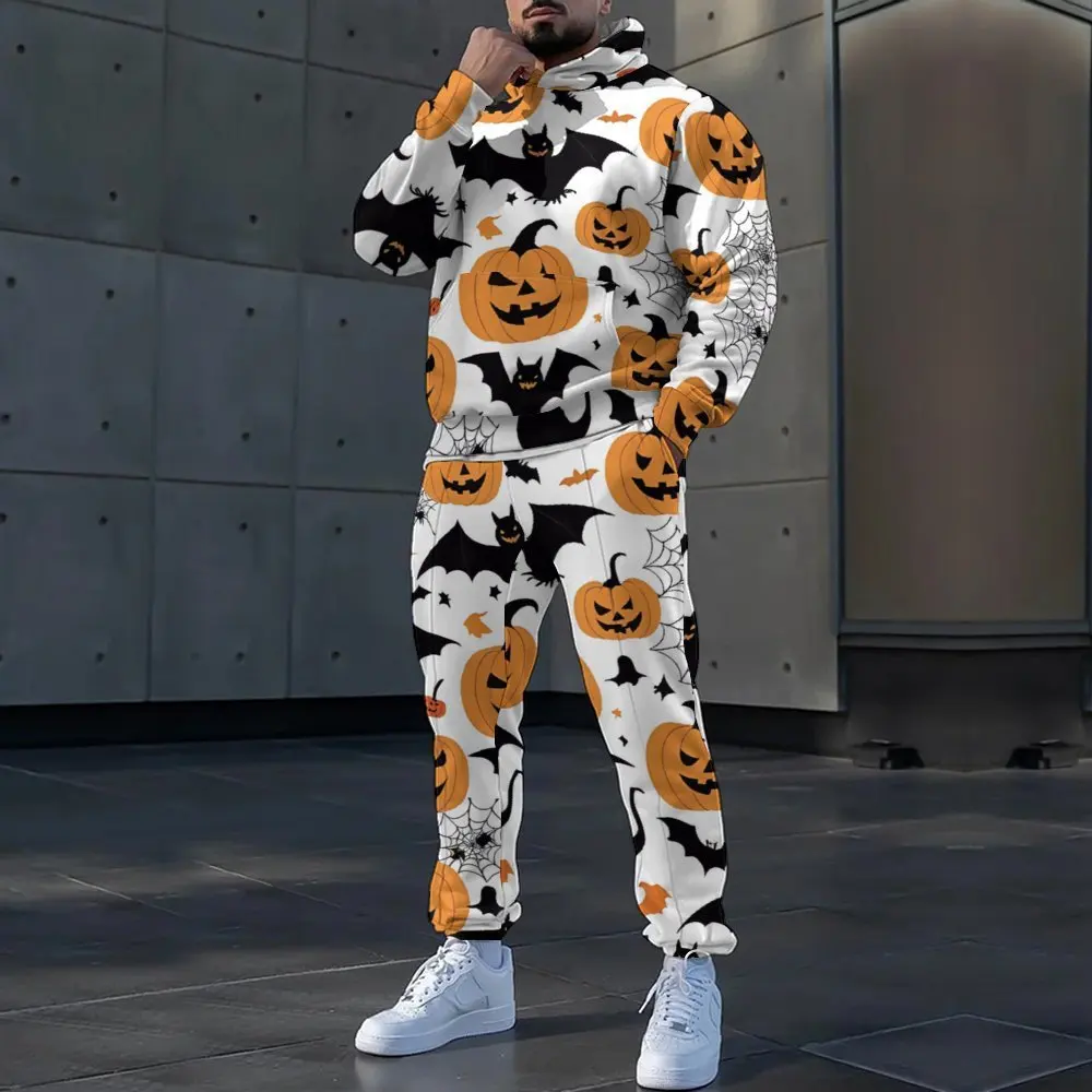 3D All Saints' Day Printed Hoodie + Pants Suit Cool Men/Women 2 Pcs Sportwear Tracksuit Set Autumn and Winter Men's Clothing