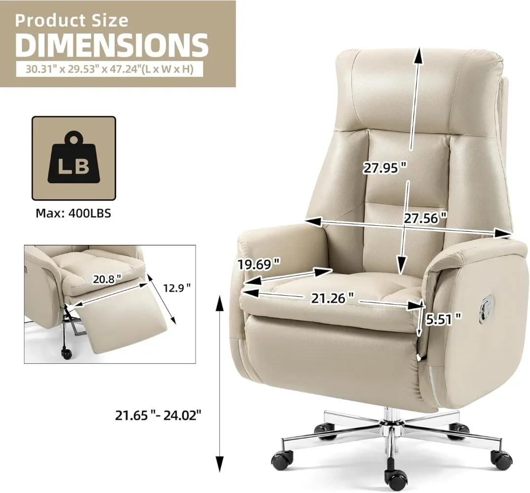 Automatic Executive Comfy Office Chair, Electric Recliner Chair, High-Back Power Office Chair, Ergonomic Big