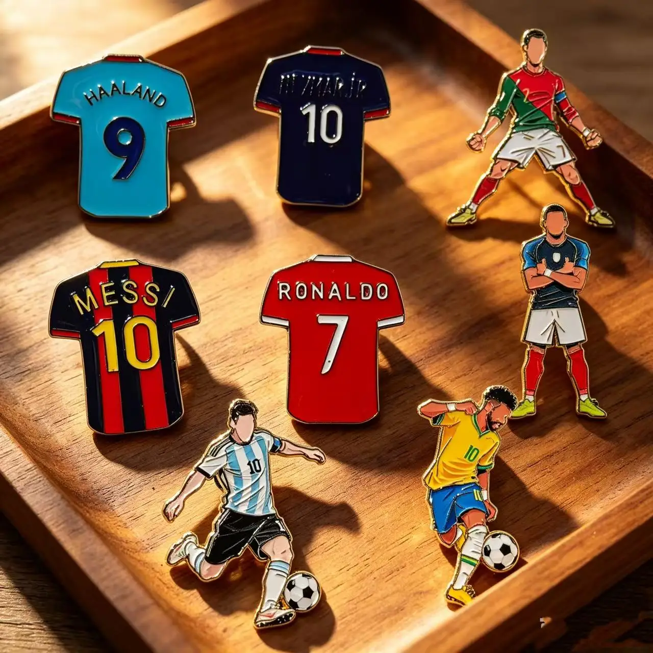 4/8PCS Creative Football Enamel Pin Cool Star Professional Athletes Brooches Lapel Backpack Badge Party Jewelry Gift For Fans Fr