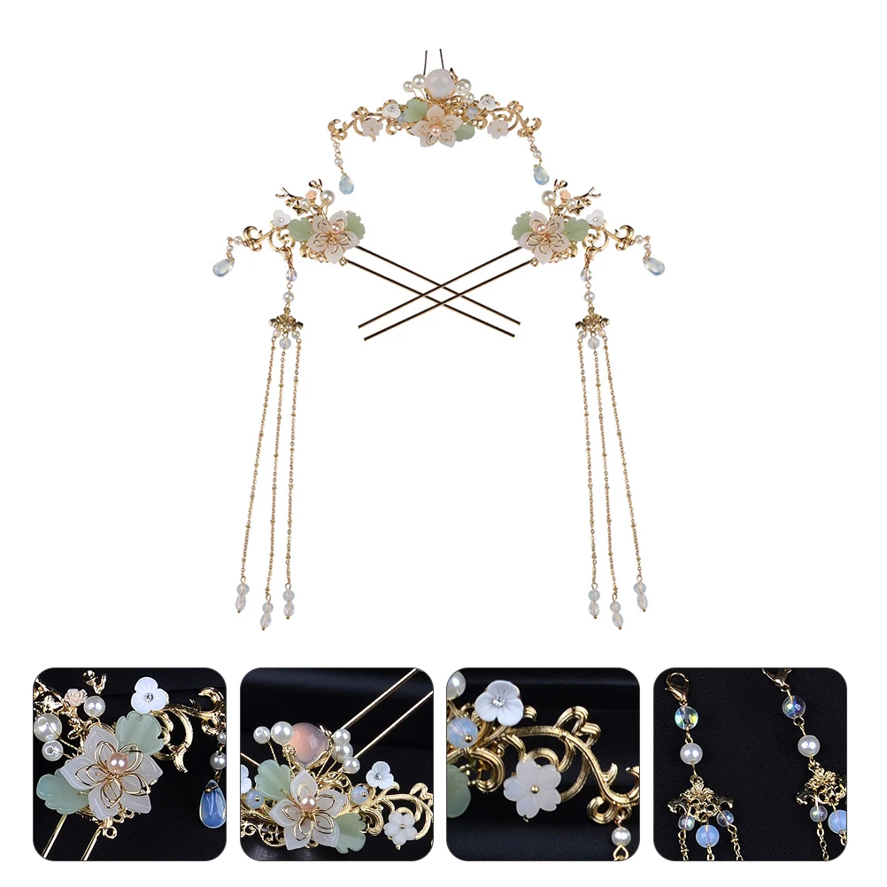 

3 Pcs Vintage Hairpin Set Lightweight Alloy Hairpins for Women Hairstyle Wedding Retro Headdress Stylish Hair