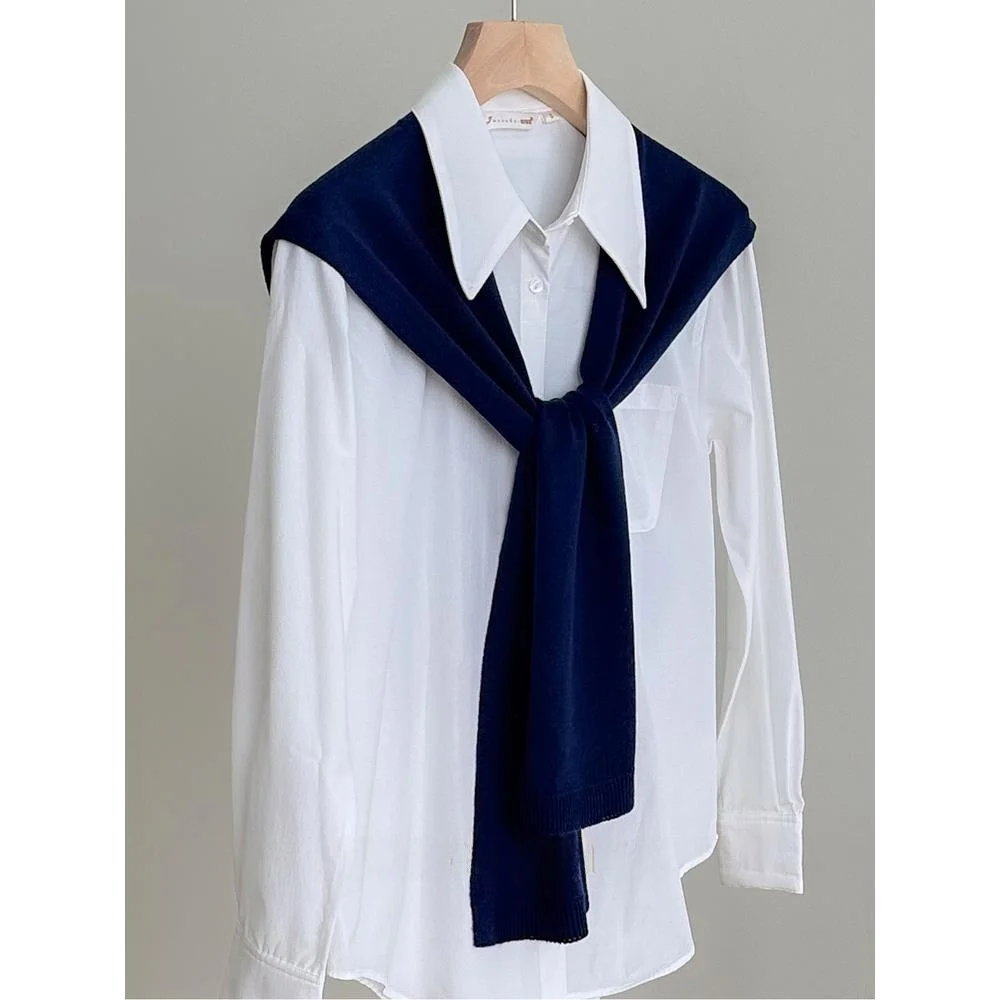 pure-color-wool-blend-oulder-awl-outerwear-knot-summer-air-conditioned-room-ne-protection-versatile-spring-autumn