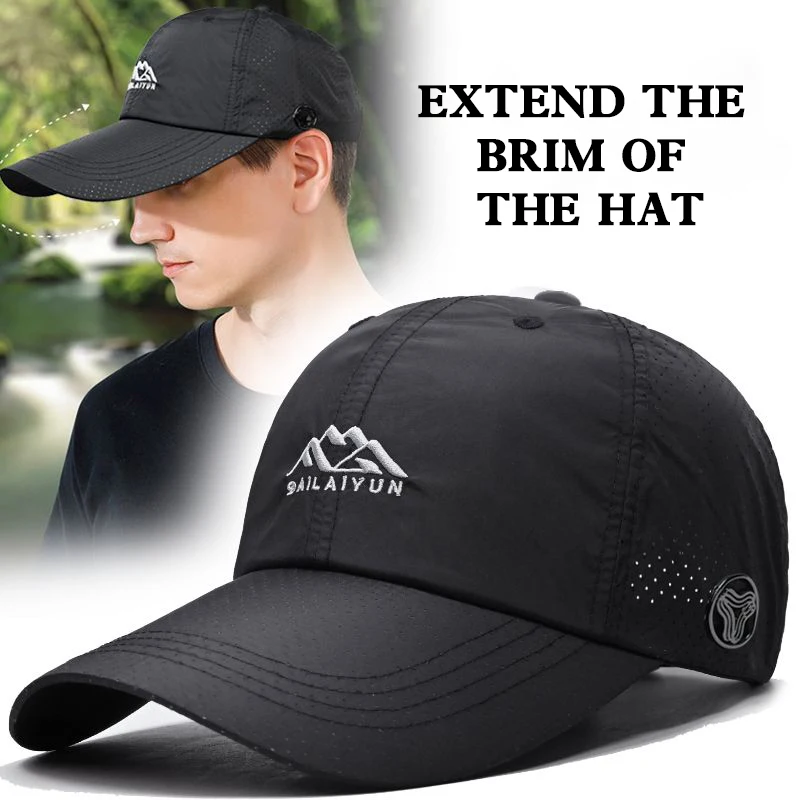 

Lengthened Brim Quick-Drying Hat Men's Summer Thin Breathable Sun Hat Sports Running Baseball Cap Sun Protection Sun Hat Men