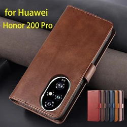 Wallet Flip Cover Leather Case for Huawei Honor 200 Pro / Honor 200Pro 5G Pu Leather Phone Bags protective Holster Fundas Coque