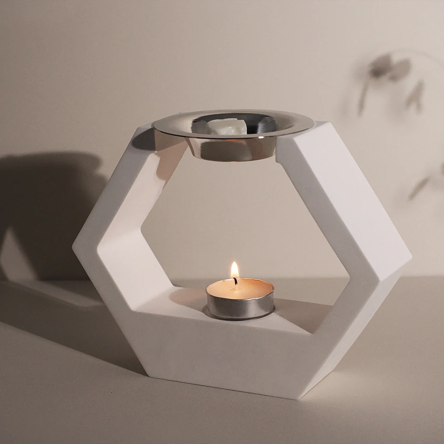 Concrete Essential Oil Candle Holder Silicone Mold DIY Gypsum Cement Aromatherapy Furnace Wax Melting Furnace Diffuser Silicone