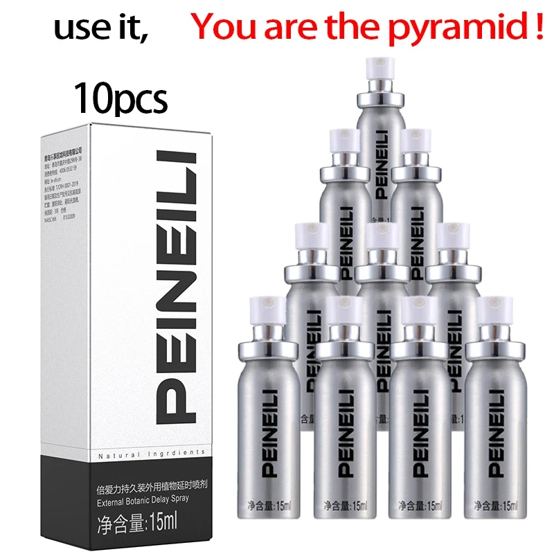 

10pcs Penile Erection Spray Peineili Male Delay Spray Lasting 60 Minutes Sex Products for Men Penis Enlargement Cream 15ml