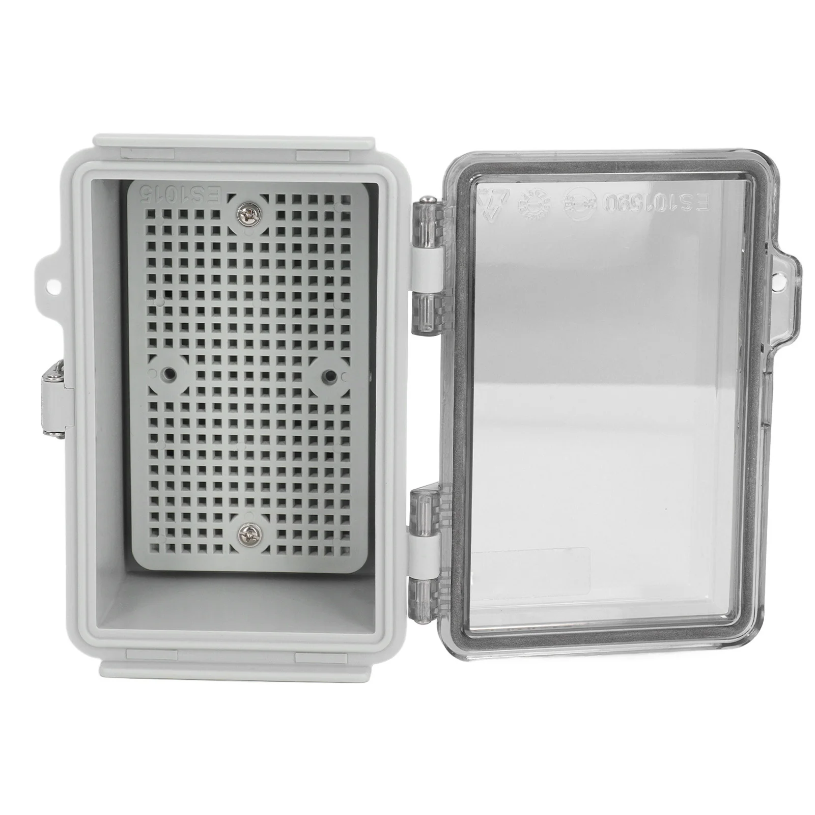 Distribution Box with Hinged Cover Mounting Plate Brackets IP67 Waterproof ABS Plastic Electrical Enclosure 100x150x90MM