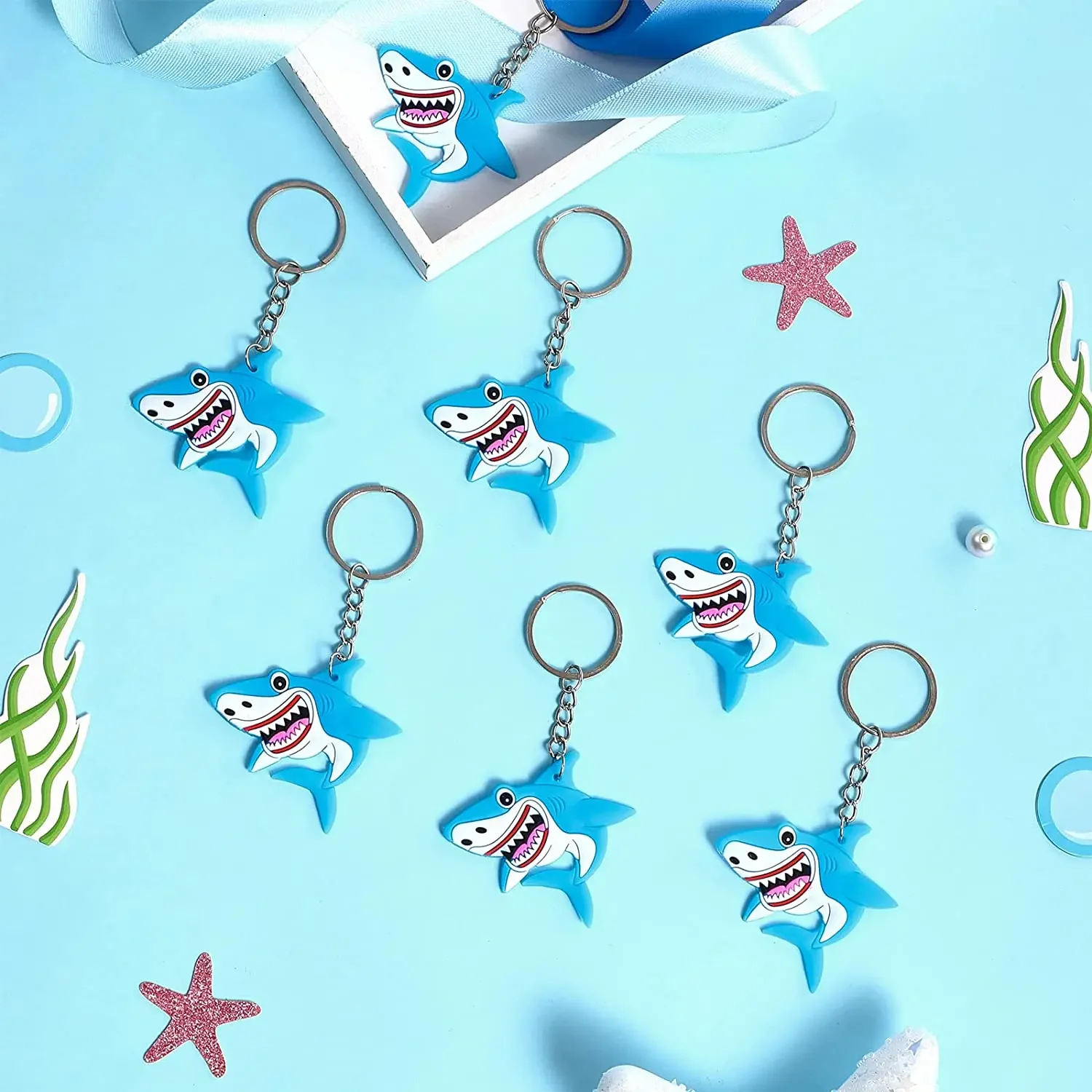 Shark Party Favor Supplies for Kids, Shark Goodie Bags, Slap Bracelets, Birthday, Baby Shower, Ocean Sea Party Decor, 60Pcs