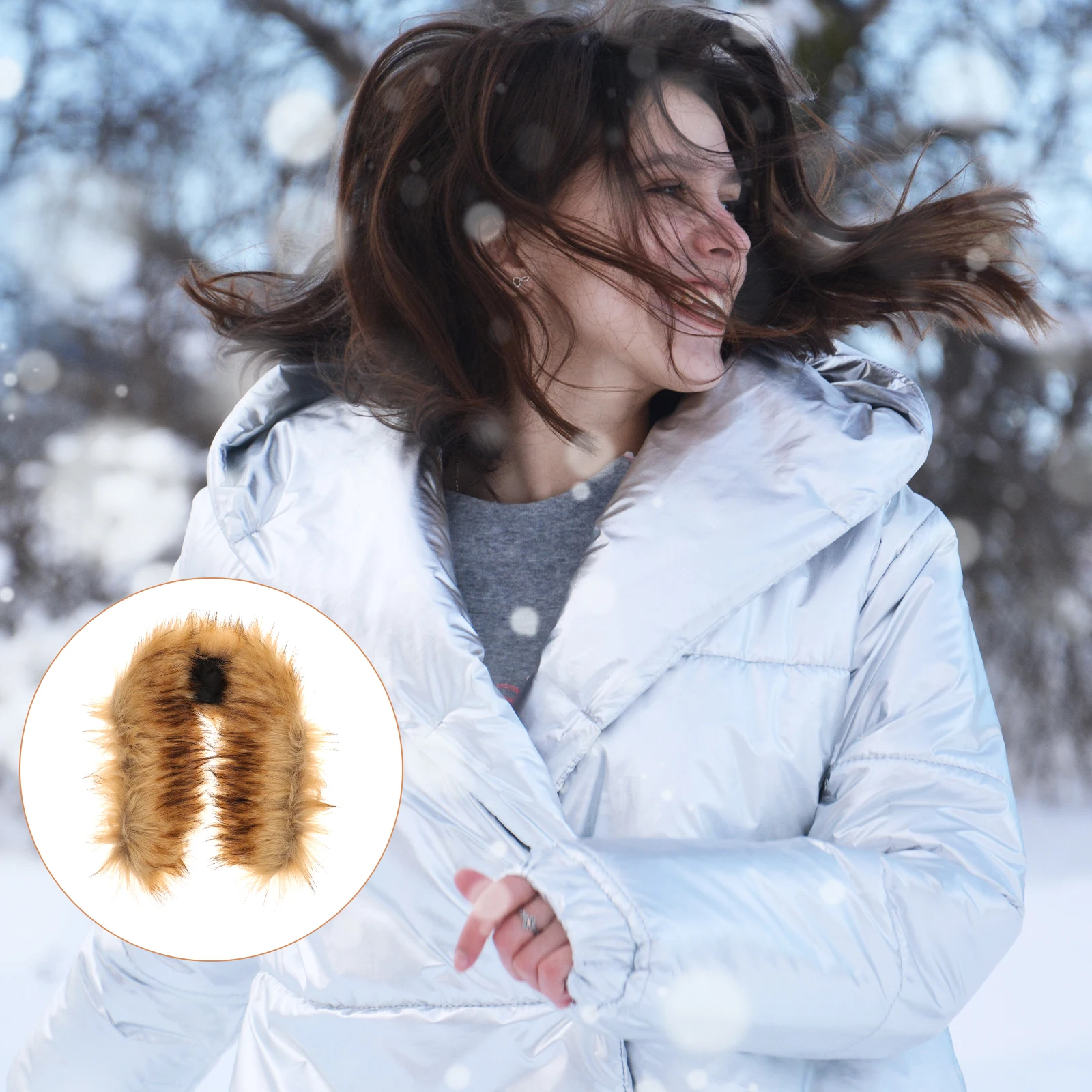 

Women Winter Warm Faux Collar Scarf 82cm Elegant Shawl Wrap Soft Winter Scarfs for Women Warm Scarfs Faux Fur Scarf