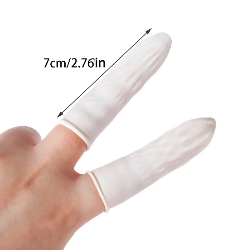 100PCS Black Disposable Finger Cover Rubber Gloves Non-slip Finger Gloves for Beauty Salon Nail Thumb Cover Pink White