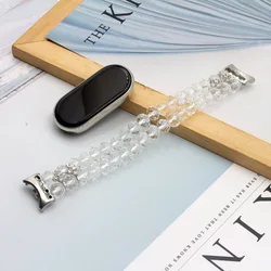 Wristband for Xiaomi Smart Band 9/10/8 Bracelet Replacement Women Dressy Band for Mi Band 8/ 9/ 10 Strap Crystal Beaded Bling
