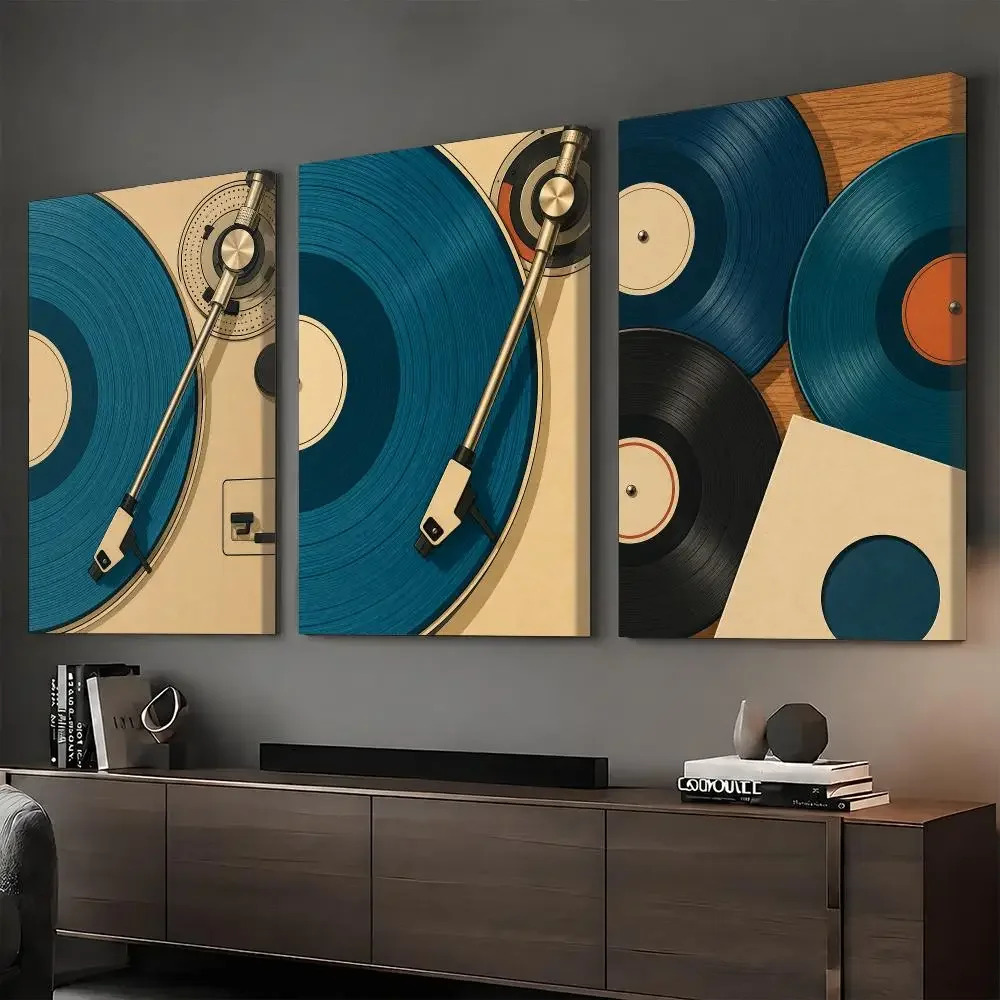 Vinyl Turntable Classic Framed Wall Painting HD Canvas Print Poster Wall Art | Optional Frame | Modern Hallway Decor