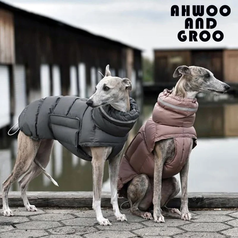 

Autumn and winter dog clothing, thickly lined, warm, waterproof and windproof, two-legged pet jacket/vest.