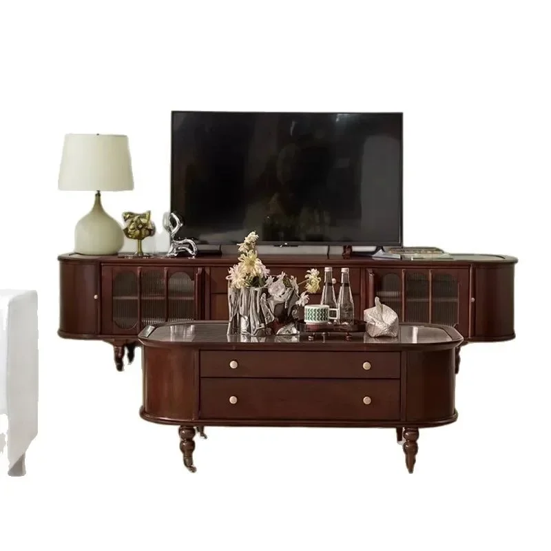 

Retro, simple, solid wood, American, coffee table, combination, TV cabinet, living room