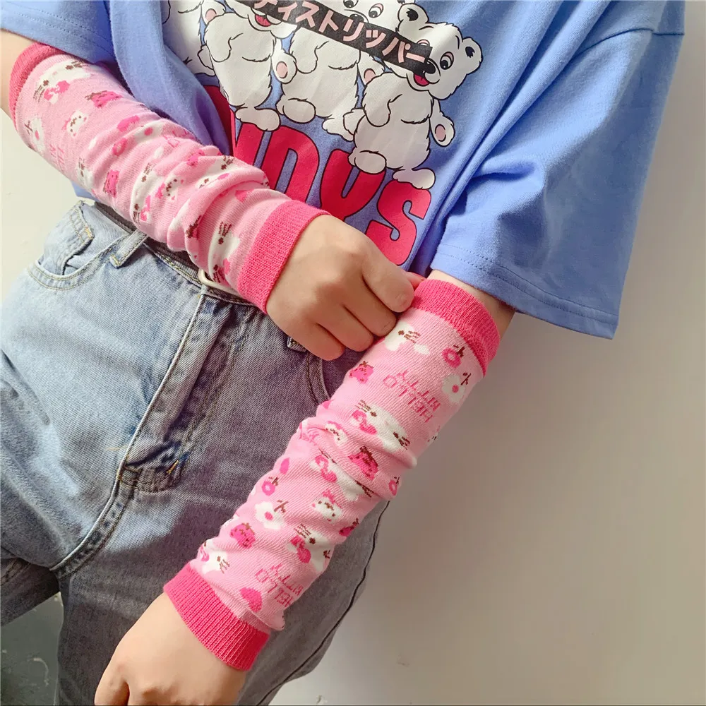 

Cute Sweet Cartoon Pattern Girlish Love Oversleeve Knitting Winter Warm Lolita Anime Sleeves Arm Guard Fashion Accessories