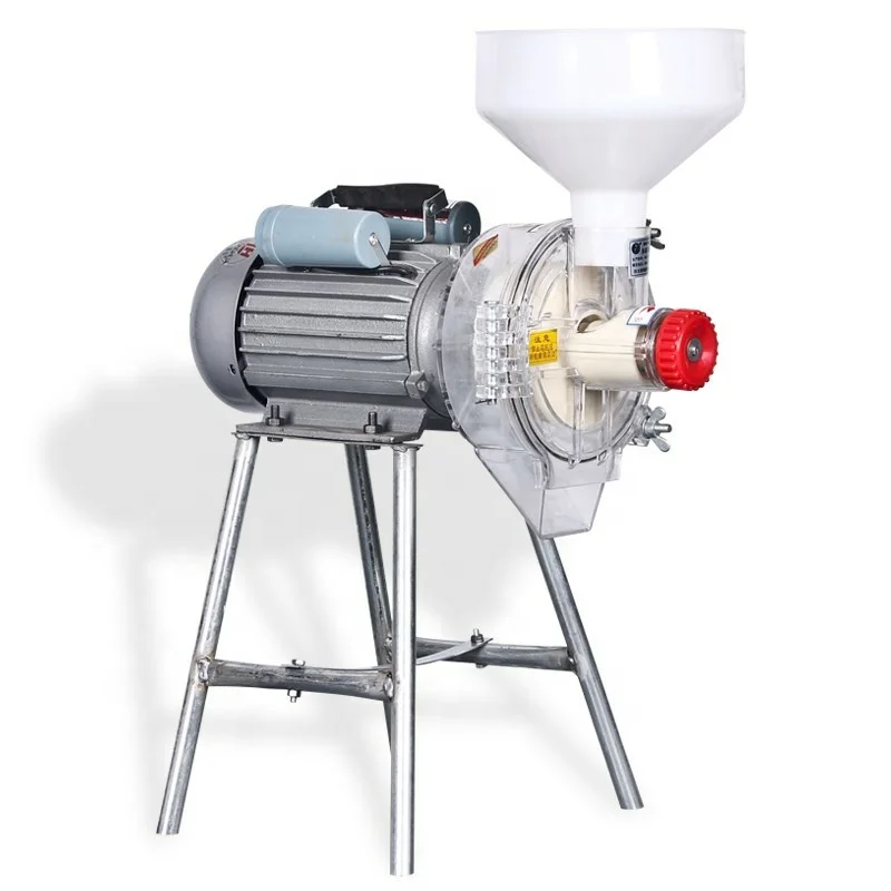 New Fish Feed Stuff Grinder Small Beans Grinding Machine Grain Soybeans Double Disc High Productivity 100kg/h Capacity