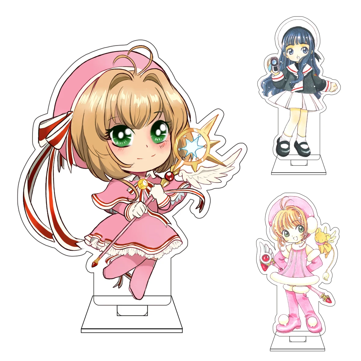 

10CM Anime Card Captor Sakura Cosplay Cute Acrylic Figure Stand Plate Li Syaoran KINOMOTO SAKURA Ornaments Gifts