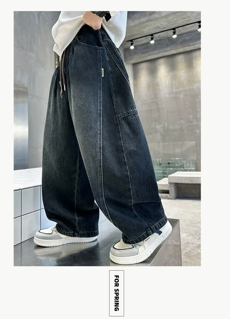 Teenager-Jungen-Jeans UNITIM 2026 Herbst Kinder-Jungen Vielseitige Patchwork-Jeans 4-14 Jahre Junge Jungen Schicke Gerade Hosen – Detail 12