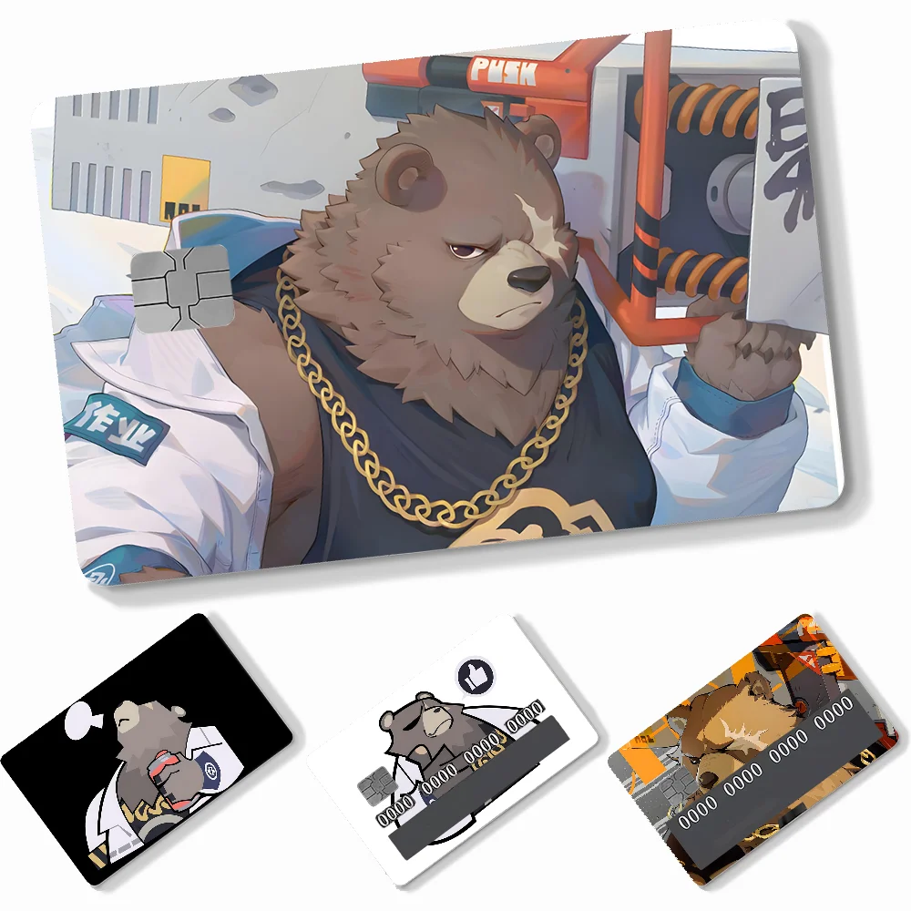 Zenless Zone Zero ZZZ Ben Bigger Card Stickers 4pcs PVC Credit Card Skin Stickers Removable Self-adhesive Protective Film