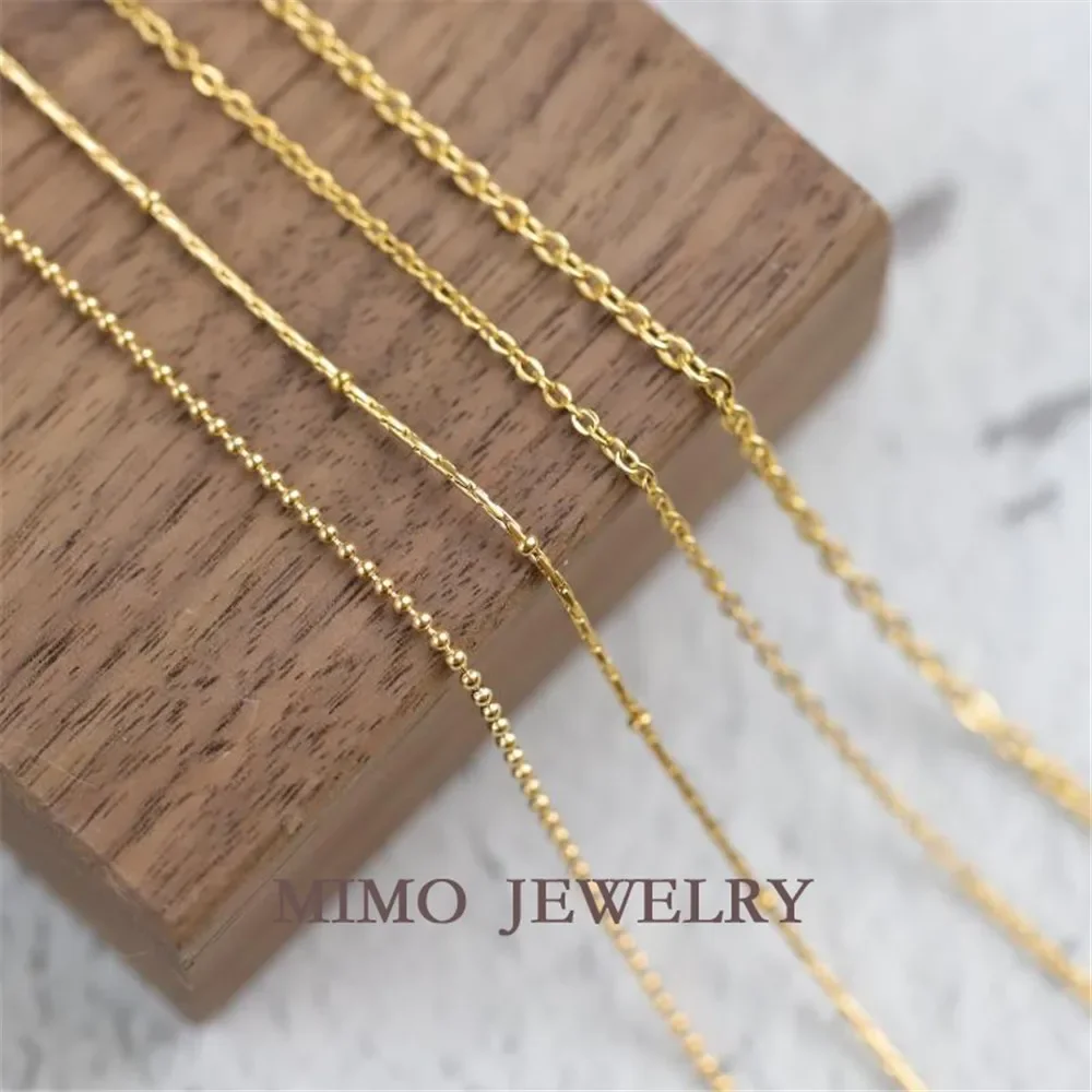 Titanium steel plated round o chain bead chain Bamboo bead chain multi-specification necklace naked chain