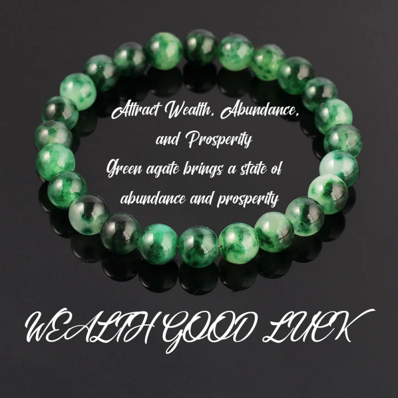 【Mirrordust】25Новый браслет из натурального камня Благородный и элегантный браслет из зеленого агата Подарочные украшения 【Mirrordust】25Новый браслет из натурального камня Благородный и элегантный браслет из зеленого агата Подарочные украшения