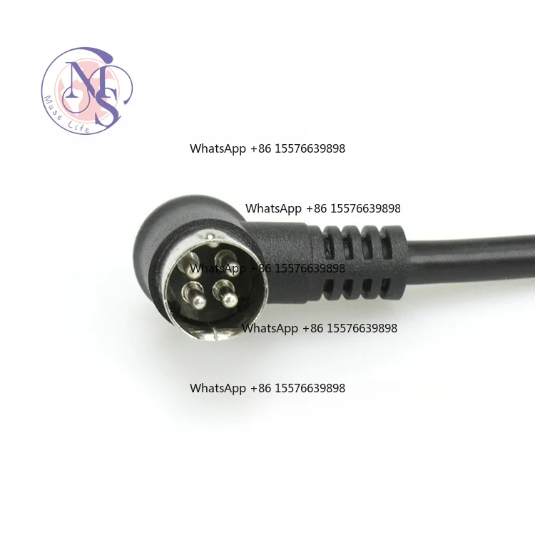 R7B 4-core Power Cable, Elbow DIN4PIN Male to Female Adapter Cord, 90 Degree High Power 4 Pin Power Wire
