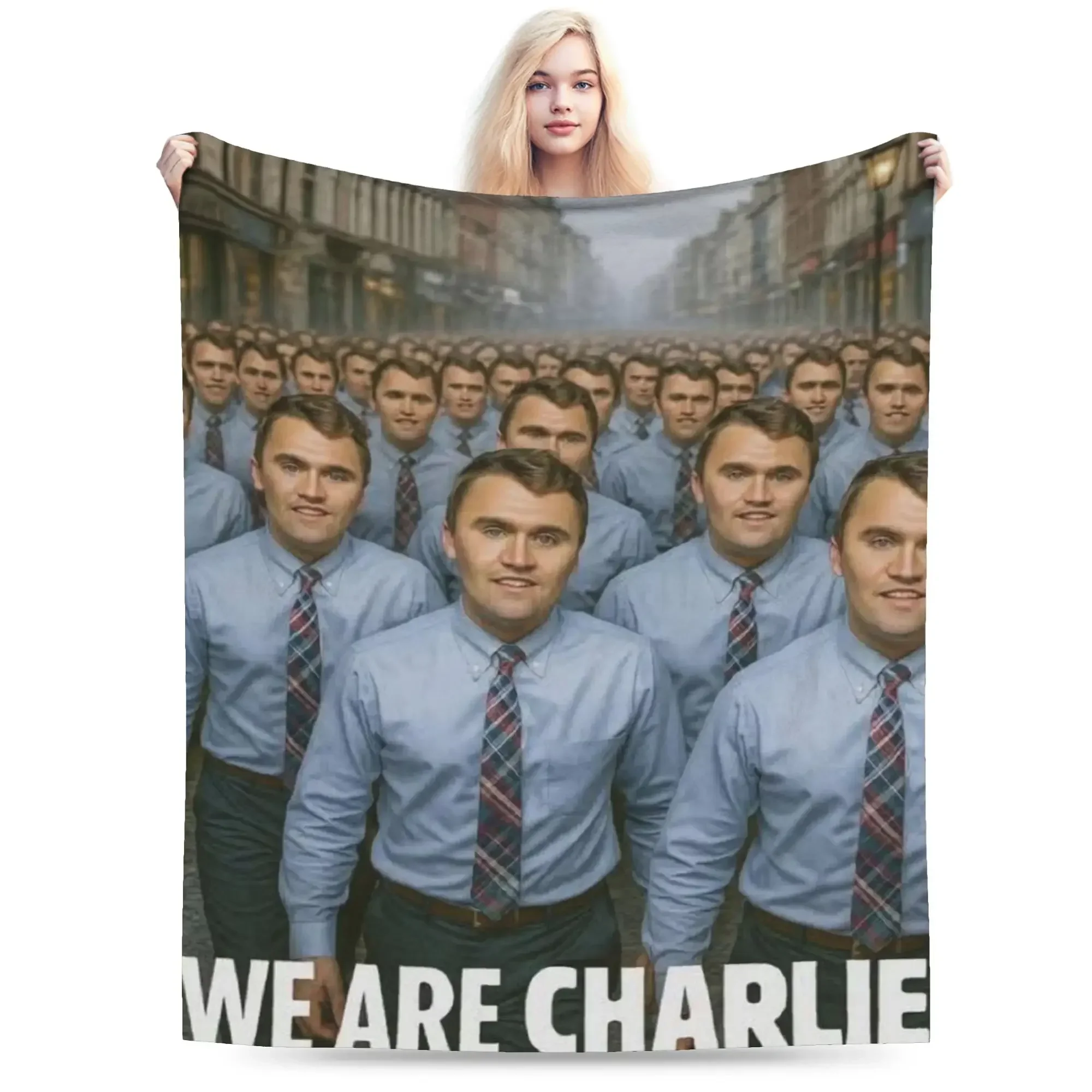 

Charlie Kirk Giant Foot Funny Italian Brainrot Meme Flannel Blanket for Winter Living Room Bed or Sofa Cover