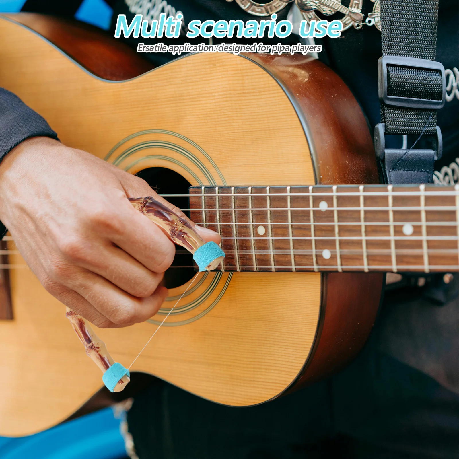 

Bamboo Guzheng Pipa Finger Trainer Traditional Practice Tool Improve Finger Strength Dexterity Comfortable Grip Musical