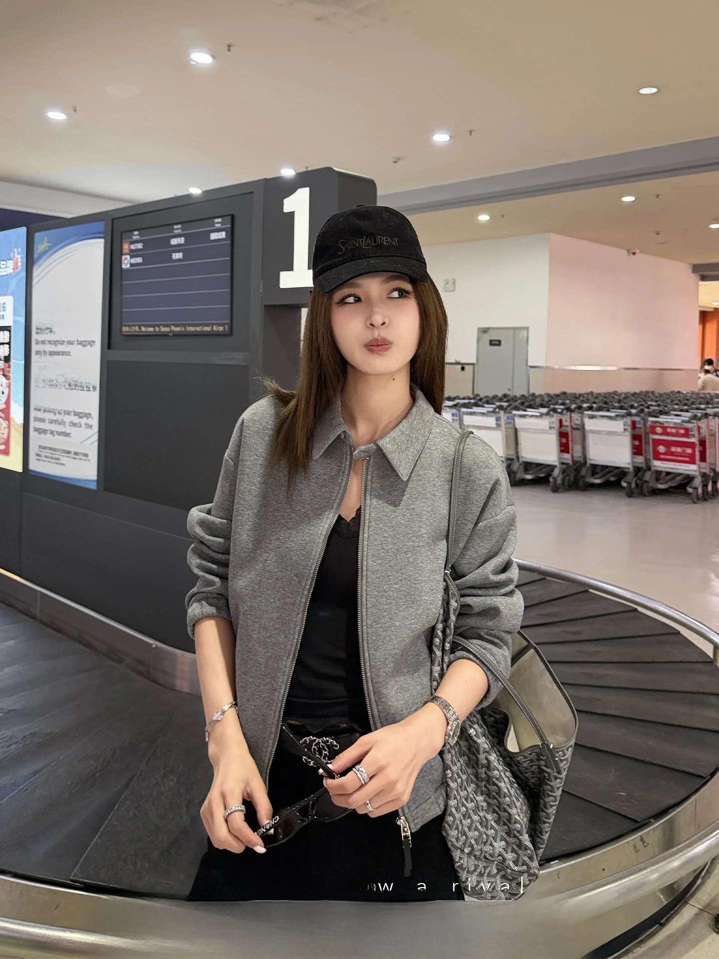 

Xzichic Women's Windbreaker Jaet Leather Collar Oil Cotton Polyester Blend ort Coat Zipper Closure Workwear Sle